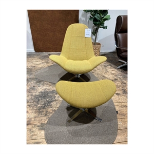 OUTLET - Stouby Concorde stol + skammel - Vippefunktion - Focus Royal uldstof